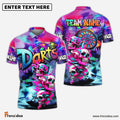 Frenzidea Darts Skull Neon Graffiti Personalized Name, Team Name Shirt