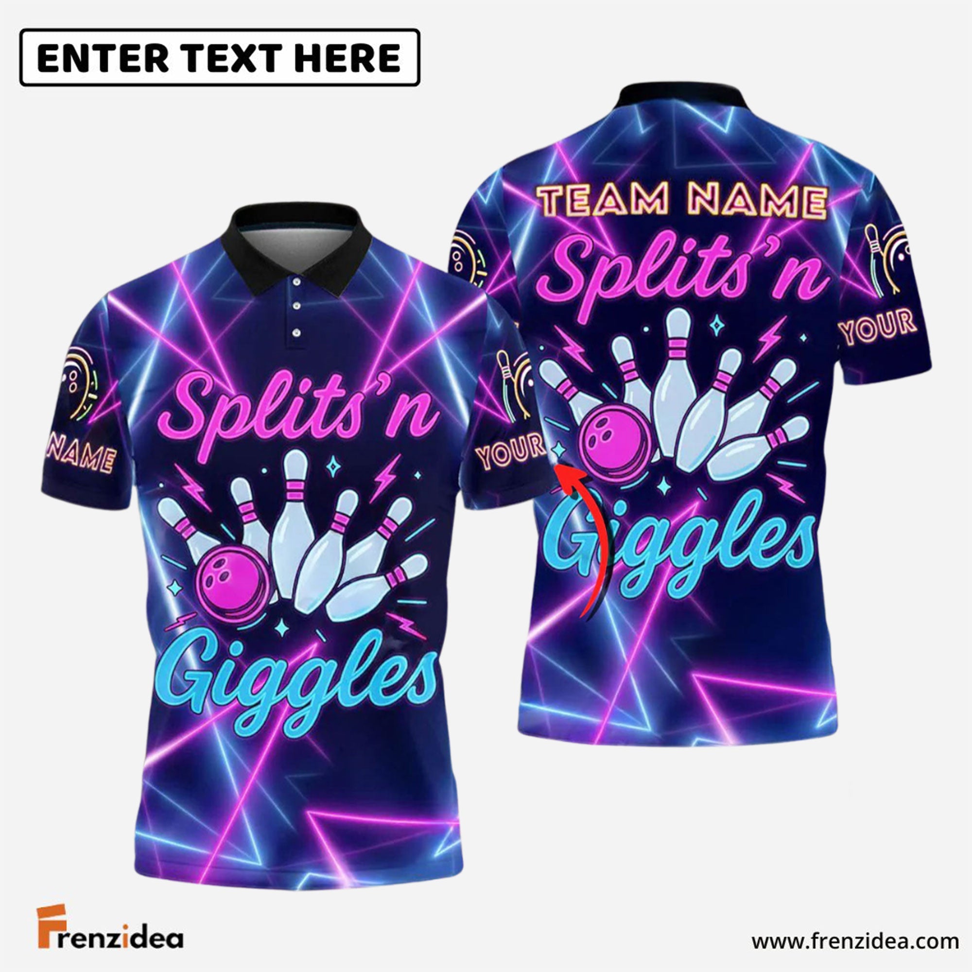 Frenzidea Bowling Splits ‘n Giggles Customized Name, Team Name 3D Shirt