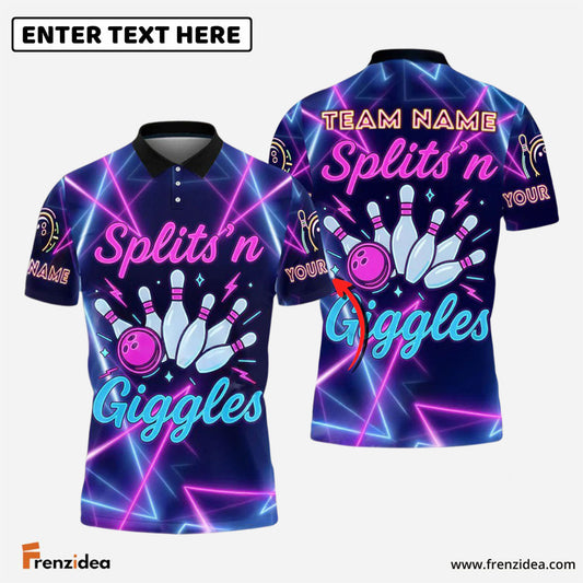 Frenzidea Bowling Splits ‘n Giggles Customized Name, Team Name 3D Shirt