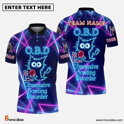 Frenzidea Bowling O.B.D - Obsessive Bowling Disorder Customized Name, Team Name 3D Shirt