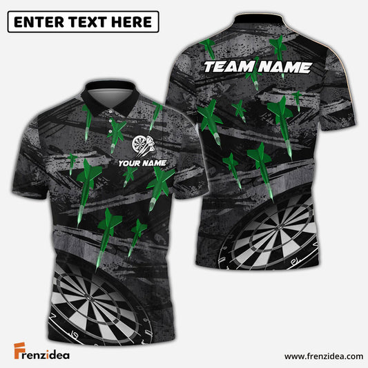 Frenzidea Darts Grunge Arrow Rain Multicolor Options Personalized Name Shirt (4 Colors)