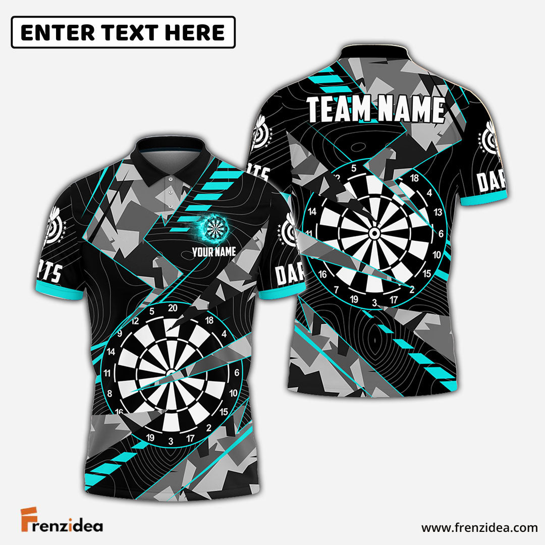 Frenzidea Darts Grunge Thunder Personalized Name, Team Name 3D Shirt (4 Colors)