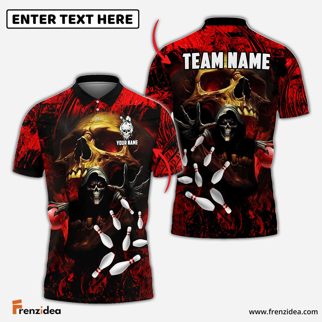 Frenzidea Bowling And Pins Depression Bringer Reaper Customized Name 3D Shirt (4 Colors)