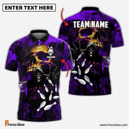 Frenzidea Bowling And Pins Depression Bringer Reaper Customized Name 3D Shirt (4 Colors)