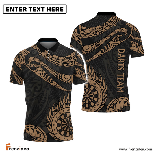 Frenzidea Golden Hawaiian Tribal Custom Darts Shirts