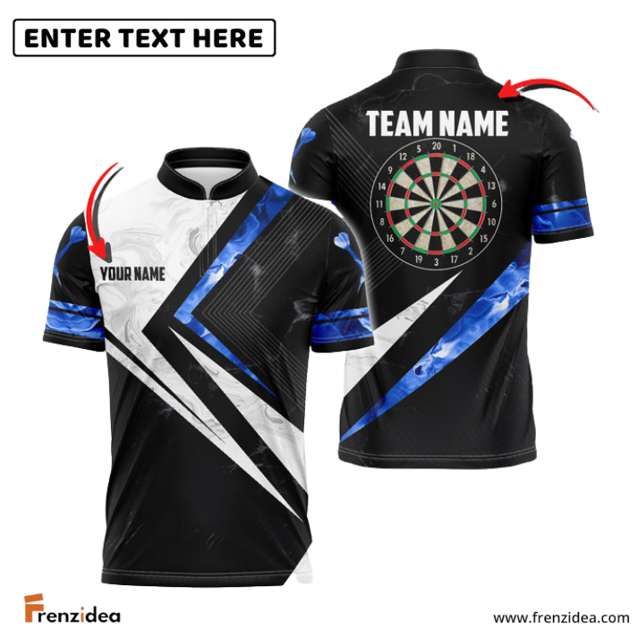 Frenzidea Red White Smoke Darts Personalized Name, Team Name 3D Shirt (4 Colors)