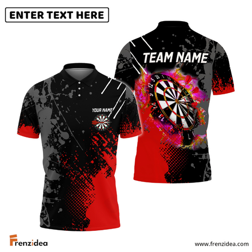 frenzidea Paint Style Darts Red Personalized Name, Team Name 3D Shirt