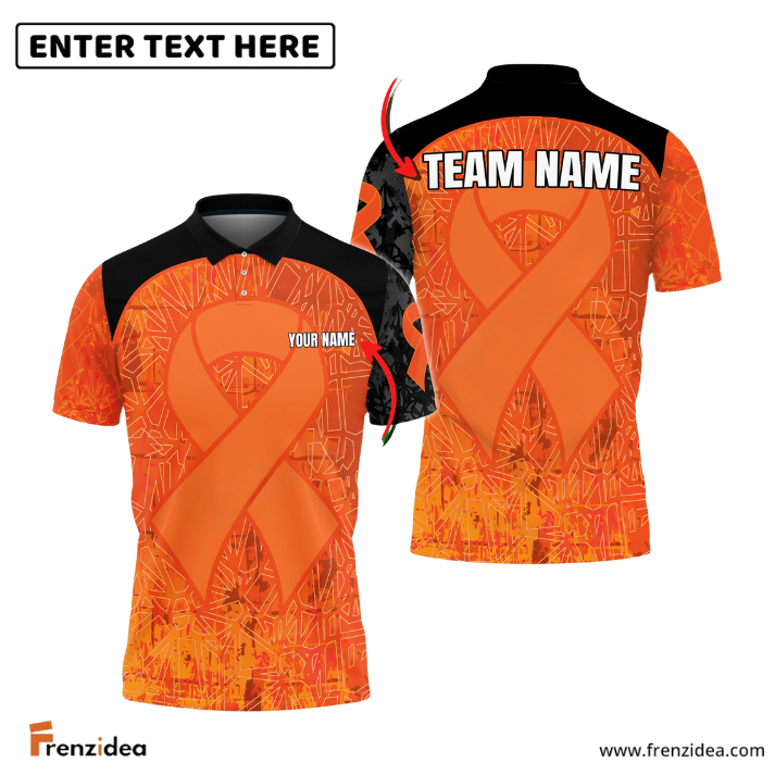 Frenzidea Orange Darts Breast Cancer Personalized Name, Team Name 3D Shirt