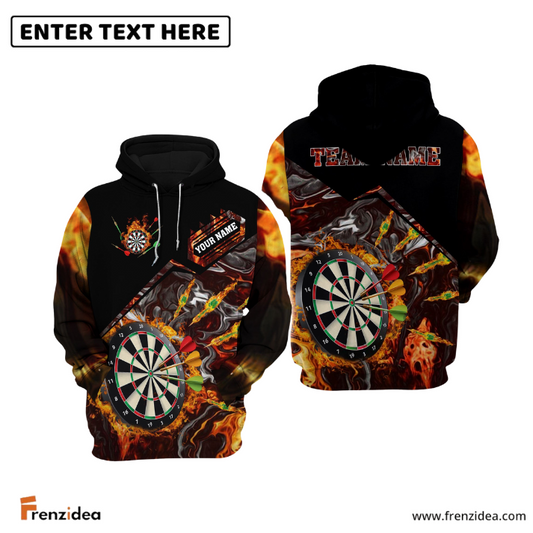 frenzidea Dart Fire Personalized Name, Team Name 3D Hoodie