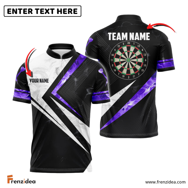 Frenzidea Red White Smoke Darts Personalized Name, Team Name 3D Shirt (4 Colors)