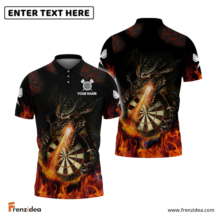 Frenzidea Dragon Fire Darts Personalized Name, Team Name 3D Shirt