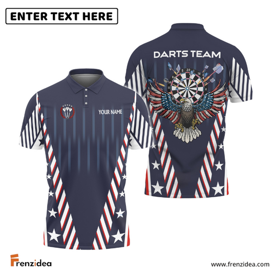 Frenzidea Patriots Athlete US Flag Pattern Custom Darts Shirts