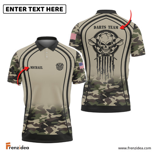 Frenzidea Skull Grim Reaper Camouflage Custom Darts Shirts