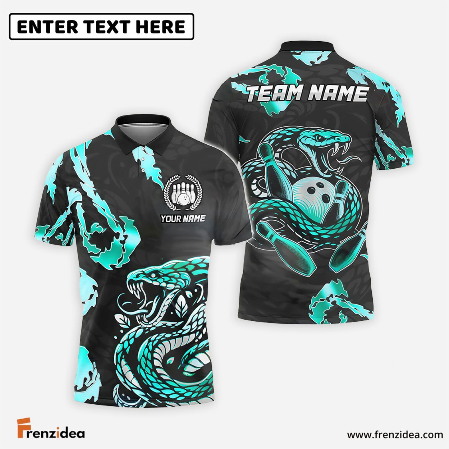 Frenzidea Bowling And Pins Angry Snake Customized Name 3D Shirt (6 Colors)