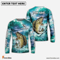 Frenzidea Crappie Fishing Teal Thunderstorm Name & Team Name 3D Shirts