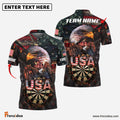 Frenzidea USA Pride Eagle Darts Personalized Name, Team Name 3D Shirt