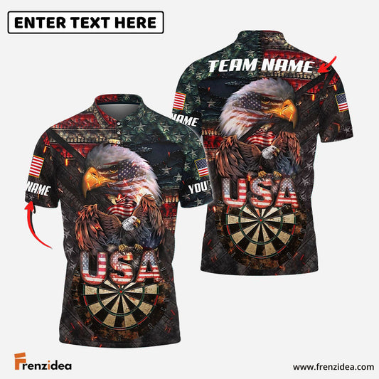 Frenzidea USA Pride Eagle Darts Personalized Name, Team Name 3D Shirt