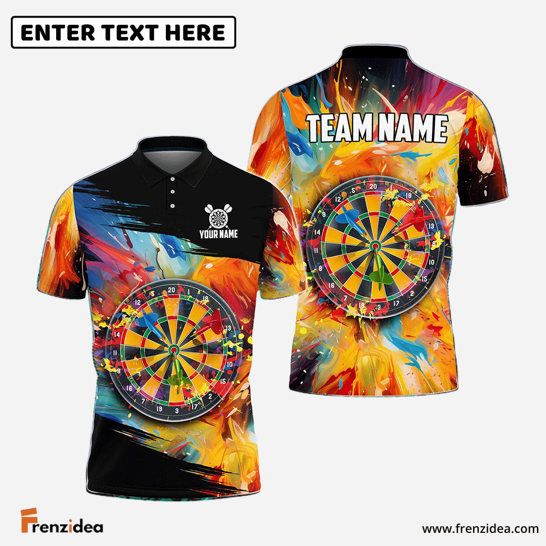 Frenzidea Colorful Dart Personalized Name, Team Name 3D Shirt