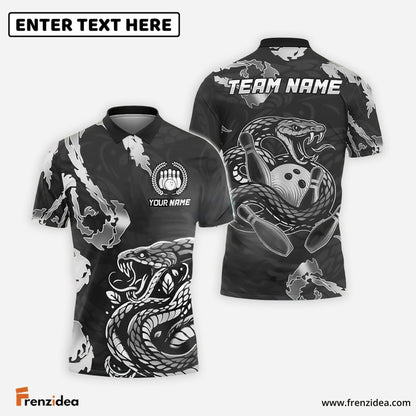 Frenzidea Bowling And Pins Angry Snake Customized Name 3D Shirt (6 Colors)