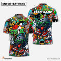 Frenzidea Bowling Street Strike Graffiti Skater Style Customized Name, Team Name 3D Shirt (4 Colors)