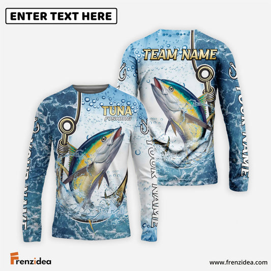 Frenzidea Tuna Fishing Golden Hook Graphic Sport Custom Name & Team Name 3D Shirts
