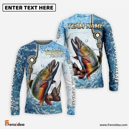 Frenzidea Trout Fishing Golden Hook Graphic Sport Custom Name & Team Name 3D Shirts