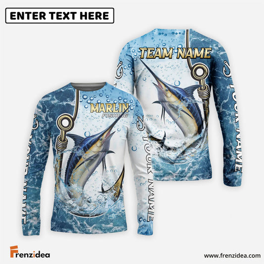 Frenzidea Marlin Fishing Golden Hook Graphic Sport Custom Name & Team Name 3D Shirts