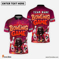 Frenzidea Bowling And Pins Cartoon Game Vibe Strike Pose Customized Name, Team Name 3D Shirt (4 Colors)