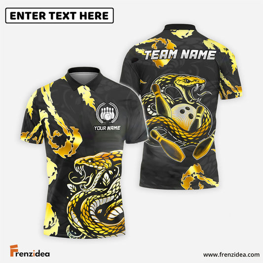 Frenzidea Bowling And Pins Angry Snake Customized Name 3D Shirt (6 Colors)