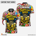 Frenzidea Darts And Beer That's Why I'm Here 3 Personalized Name, Team Name Shirt