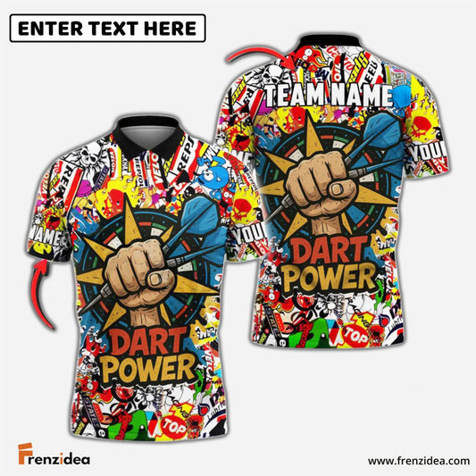 Frenzidea Darts Power Personalized Name, Team Name Shirt