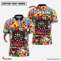 Frenzidea Darts Love Darts Graffiti Personalized Name, Team Name Shirt