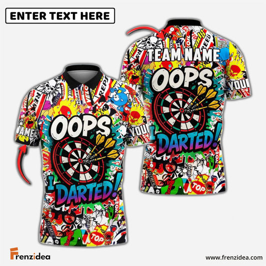 Frenzidea Darts Oops! I Darted Graffiti Personalized Name, Team Name Shirt
