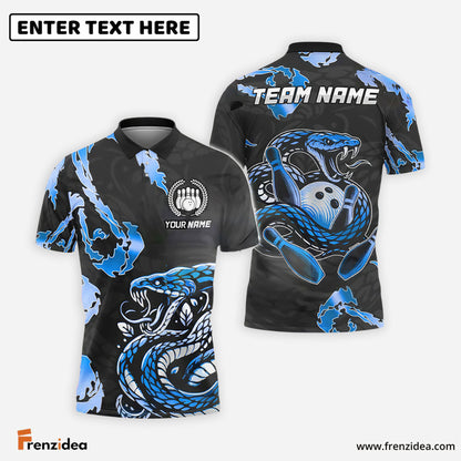 Frenzidea Bowling And Pins Angry Snake Customized Name 3D Shirt (6 Colors)