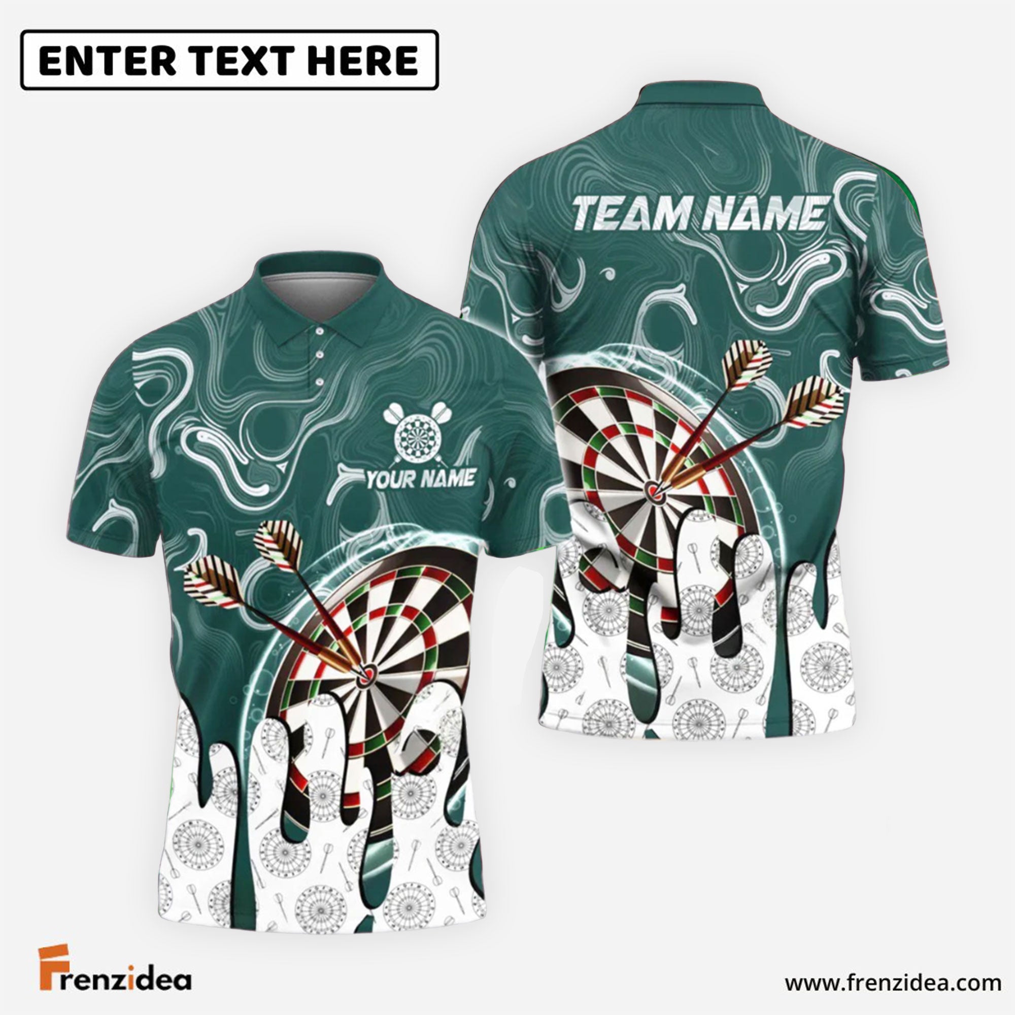 Frenzidea Darts Wave Pattern Personalized Name, Team Name Shirt (4 Colors)