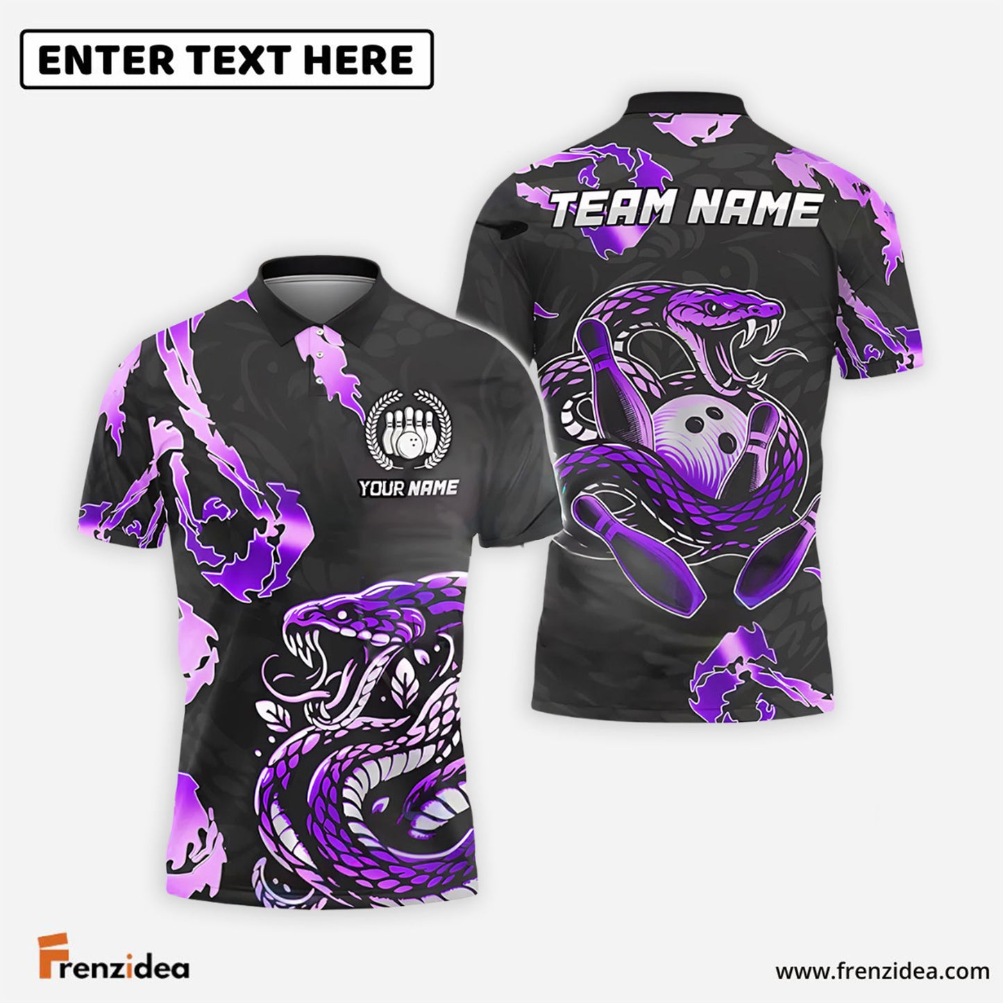 Frenzidea Bowling And Pins Angry Snake Customized Name 3D Shirt (6 Colors)