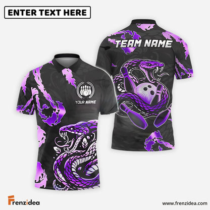 Frenzidea Bowling And Pins Angry Snake Customized Name 3D Shirt (6 Colors)