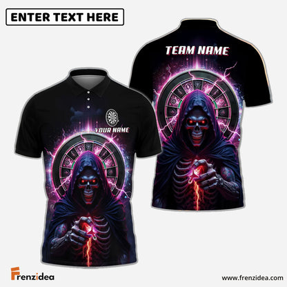Frenzidea Darts Magic Skull Reaper Personalized Name Team Name Shirt (4 colors)