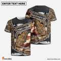 Frenzidea Flathead Fishing Camo American Flag Patriotic Customize Name 3D Shirts