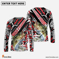 Frenzidea Bass Fishing Red Grunge Camo Custom Name & Team Name 3D Shirts