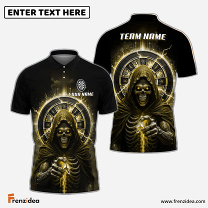 Frenzidea Darts Magic Skull Reaper Personalized Name Team Name Shirt (4 colors)