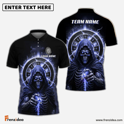 Frenzidea Darts Magic Skull Reaper Personalized Name Team Name Shirt (4 colors)