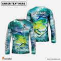 Frenzidea Mahi Mahi Fishing Teal Thunderstorm Name & Team Name 3D Shirts