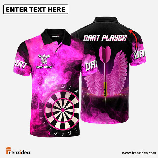 Frenzidea Darts Pink Player Arrow With Wings Personalized Name 3D Shirt