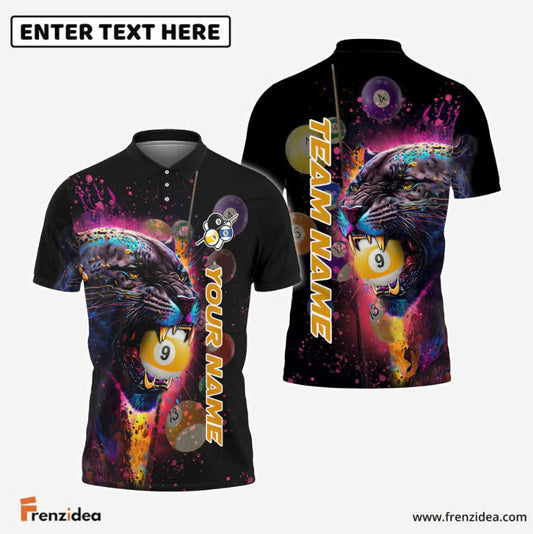 Frenzidea Billiards Pool 9 Leopard Painting Art Personalized Shirt